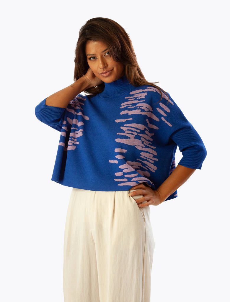 AJA Sweater - Blue/ Lavender