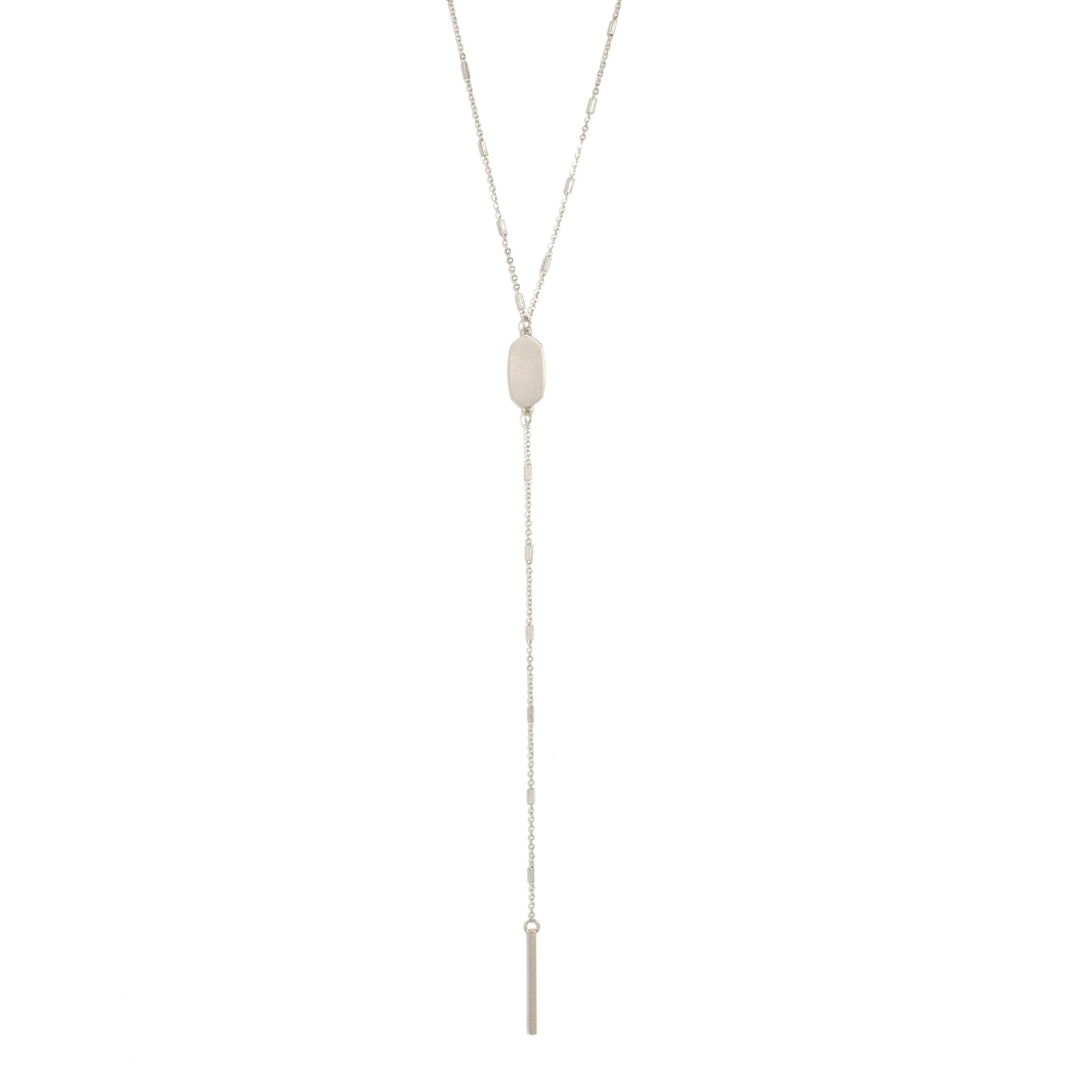 Delicate Muted Y Necklace - Silver
