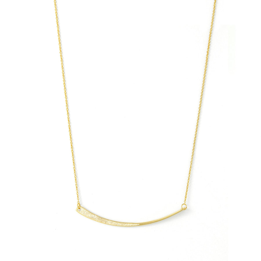 Partial Etched Bar Necklace - Gold