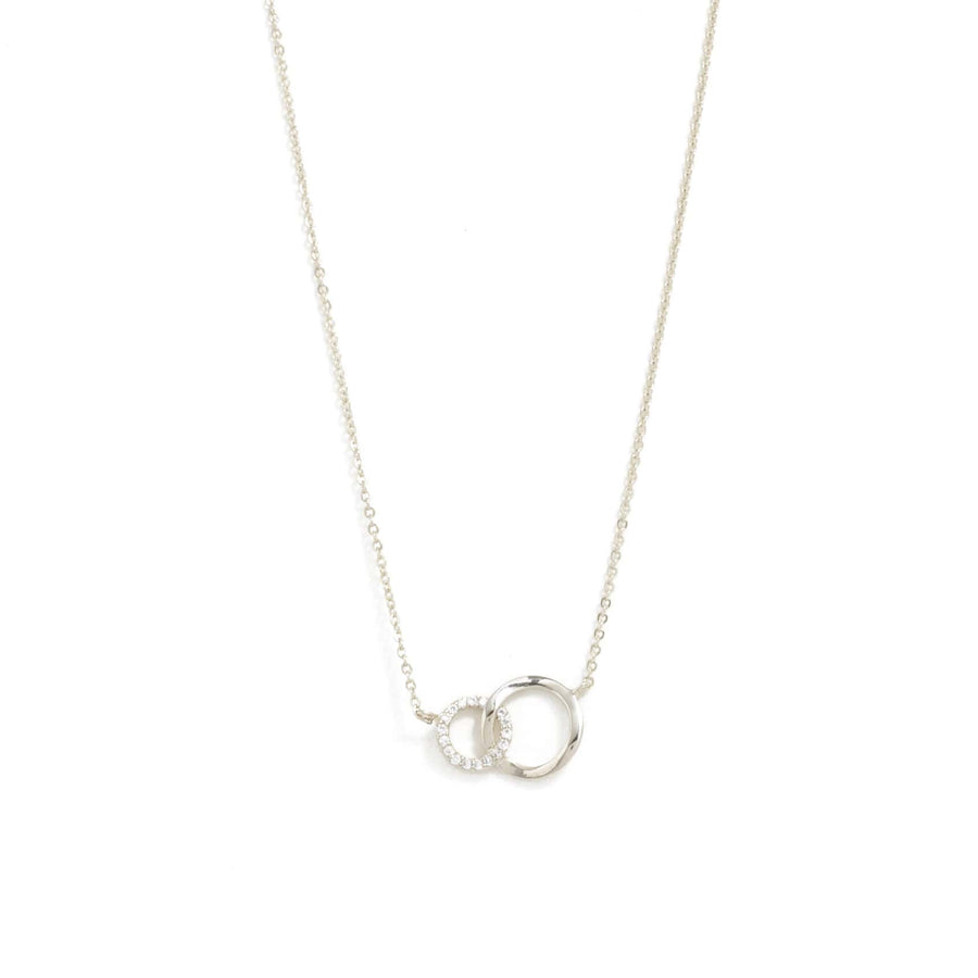 Hugging Open Circles Necklace - Silver