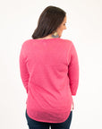 3/4 Sleeve Knit Sweater - Pink