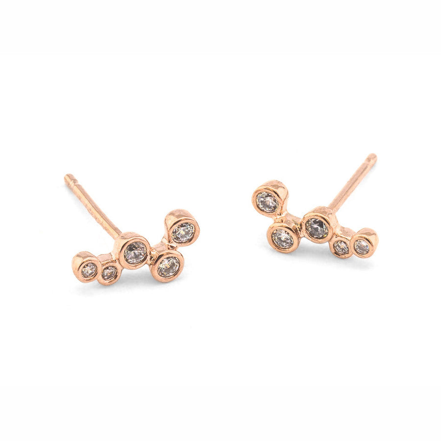Small CZ Climber Post Earring - Rose Gold