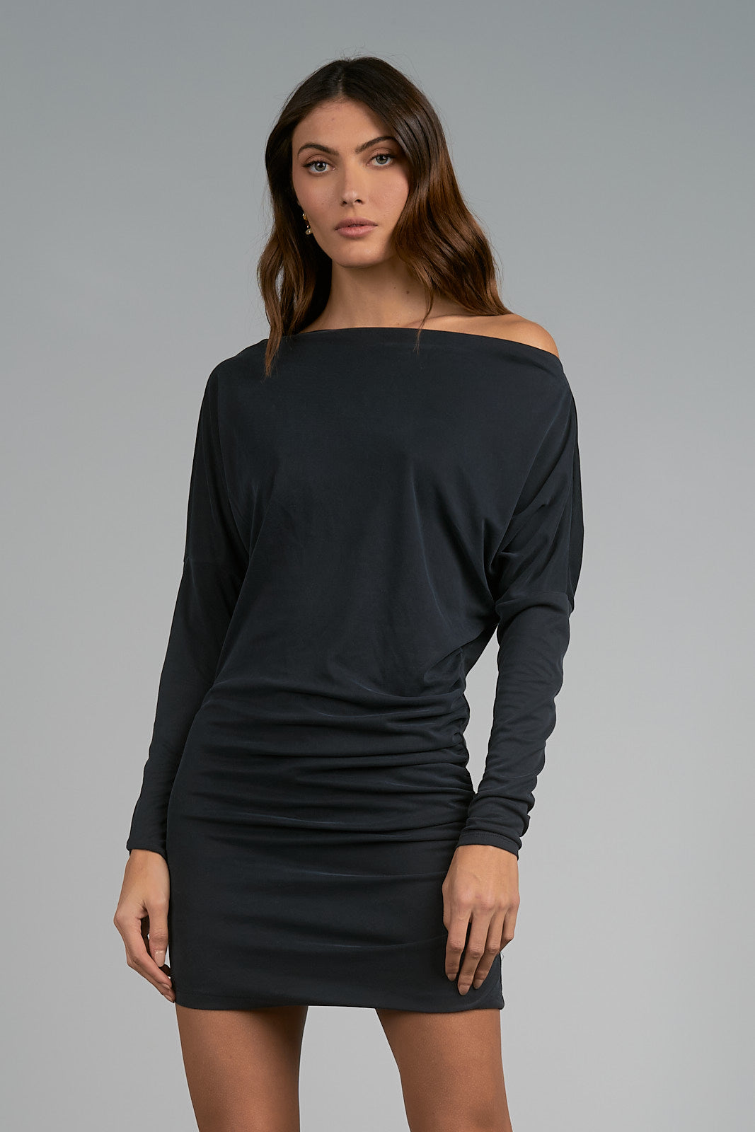Ruched Off Shoulder Dress
