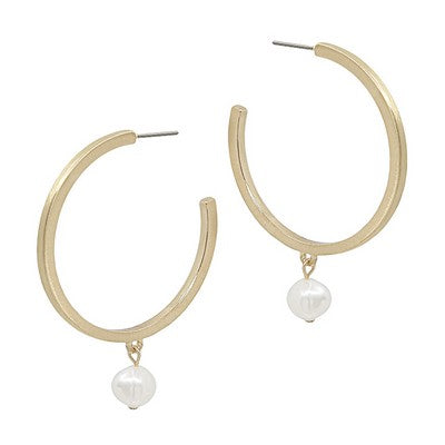 Meghan Browne Tammy Earrings - Gold Pearl