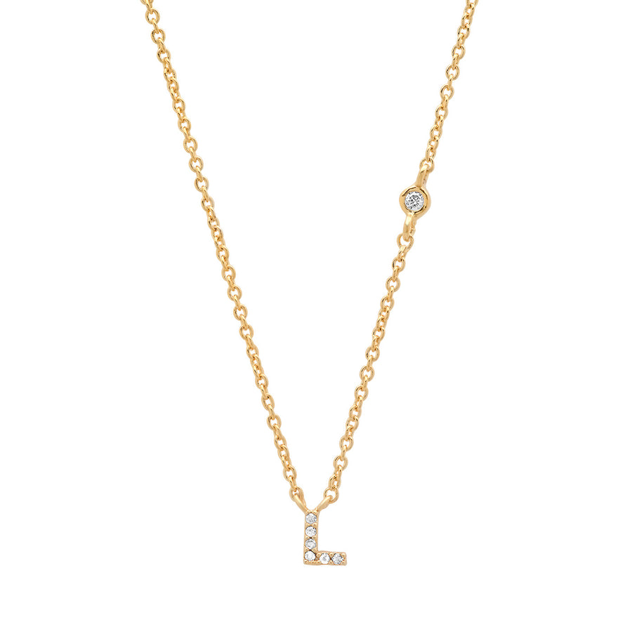 Gold Cubic Zirconia Initial Necklace - L