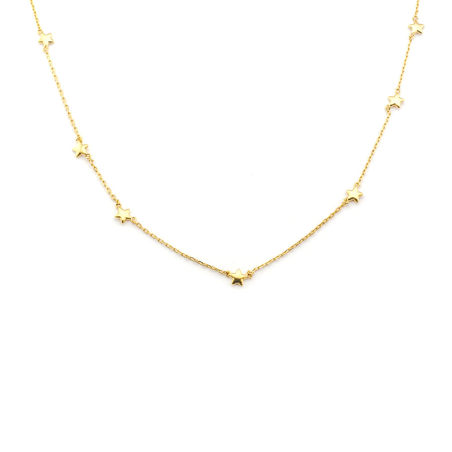 Gold Simple Chain Necklace w/ Stars