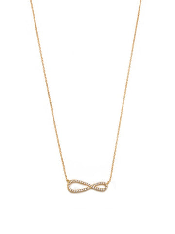 Simple Chain Necklace w/ Large CZ Infinity - Gold