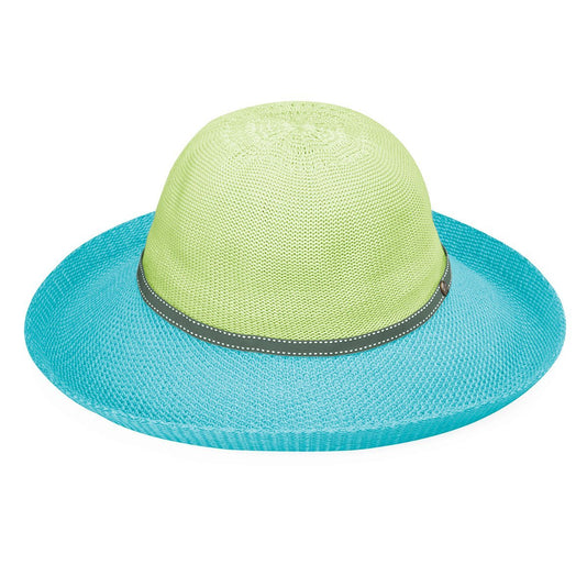 Victoria Hat Two Toned - Lime Turquoise
