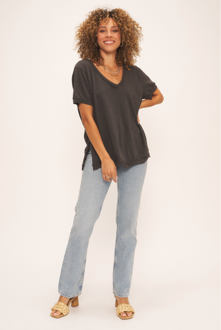 Knockout V-Neck Tee - Vintage Black