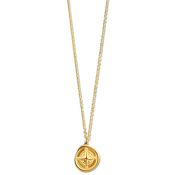 Aerin Compass Pendant Necklace - Gold