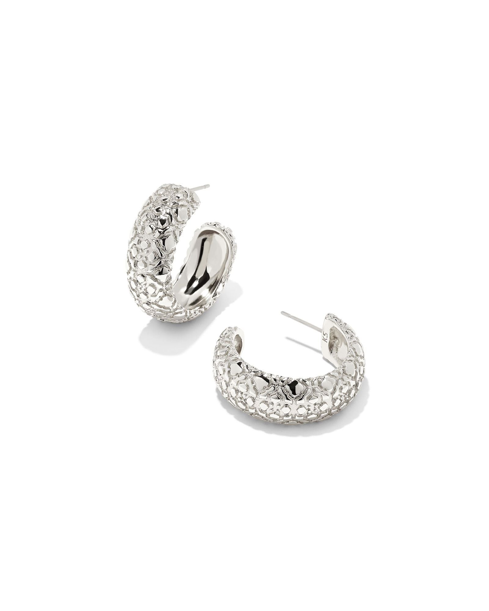 Kendra Scott - Harper Small Hoop Earrings - Rhodium Metal