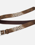 Cara Metallic Snake Print Belt - Gold