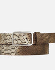 Cara Metallic Snake Print Belt - Gold