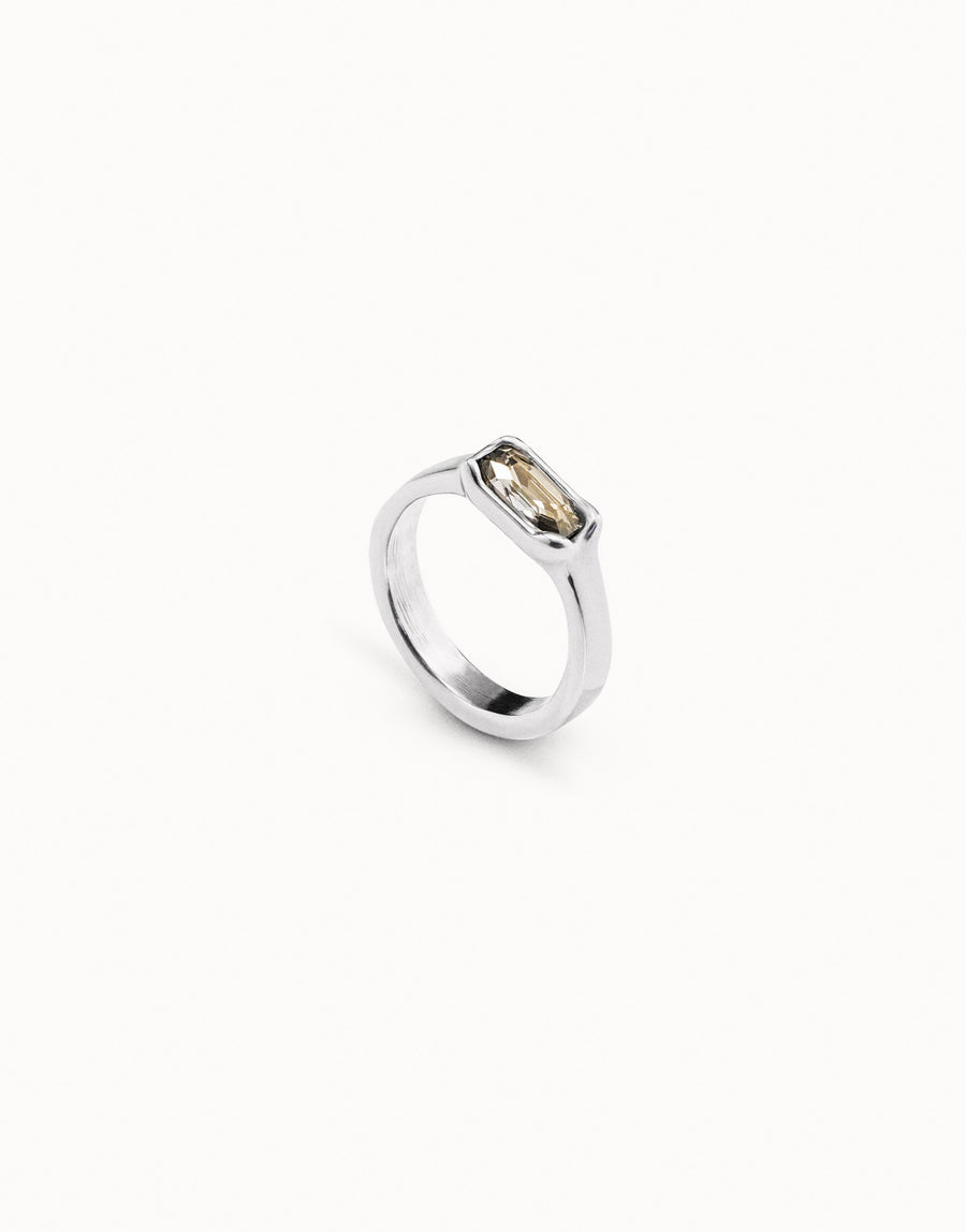 UNOde50 Cobra White Crystal Ring Size 9