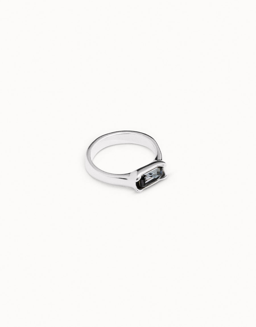 UNOde50 Cobra Grey Crystal Ring Size 7