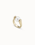 UNOde50 Gold Full Pearlmoon Ring Size 8