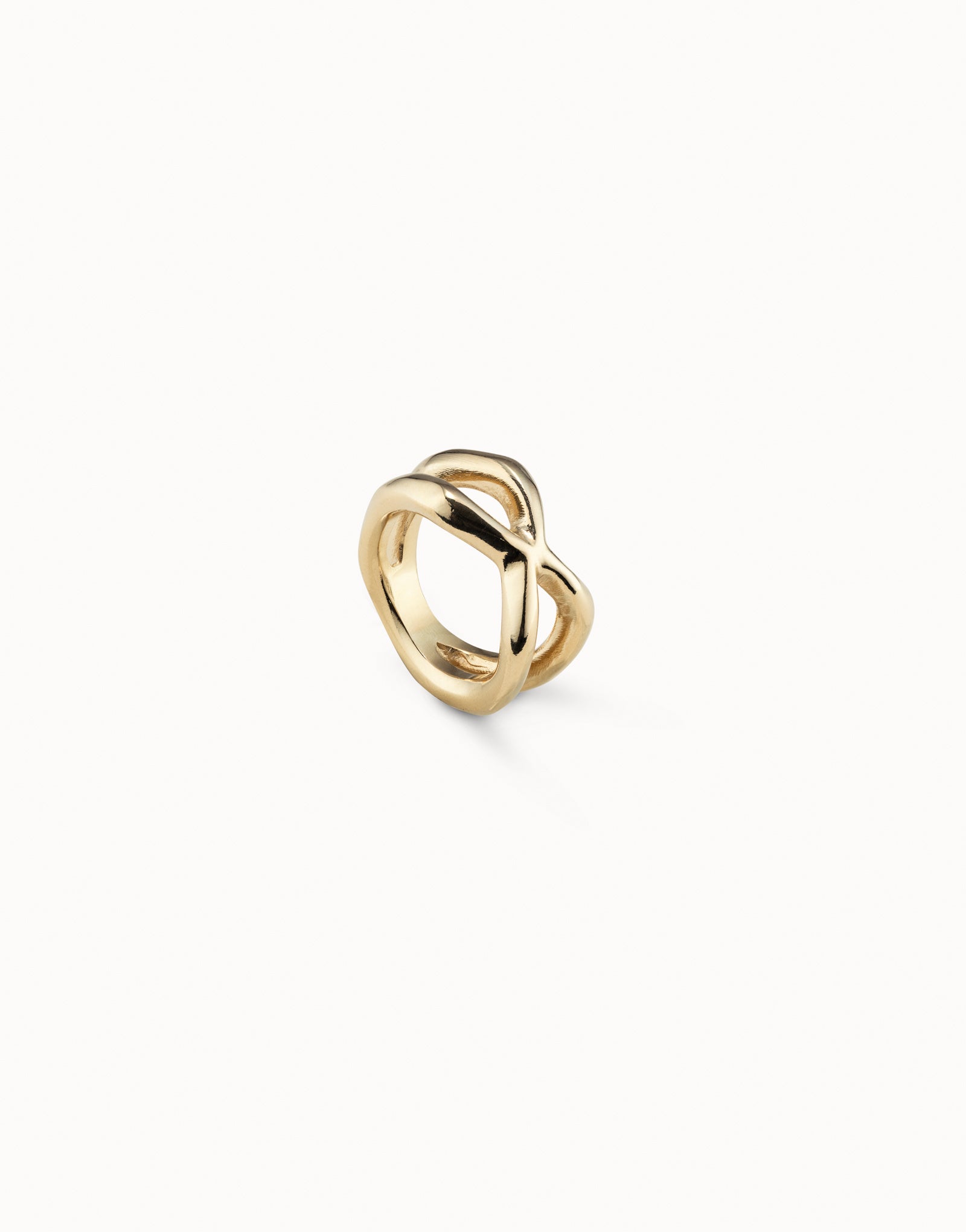 UNOde50 Crossed Gold Ring Size 6