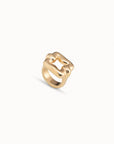 UNOde50 Gold Ring With Square Link Shape Size 9