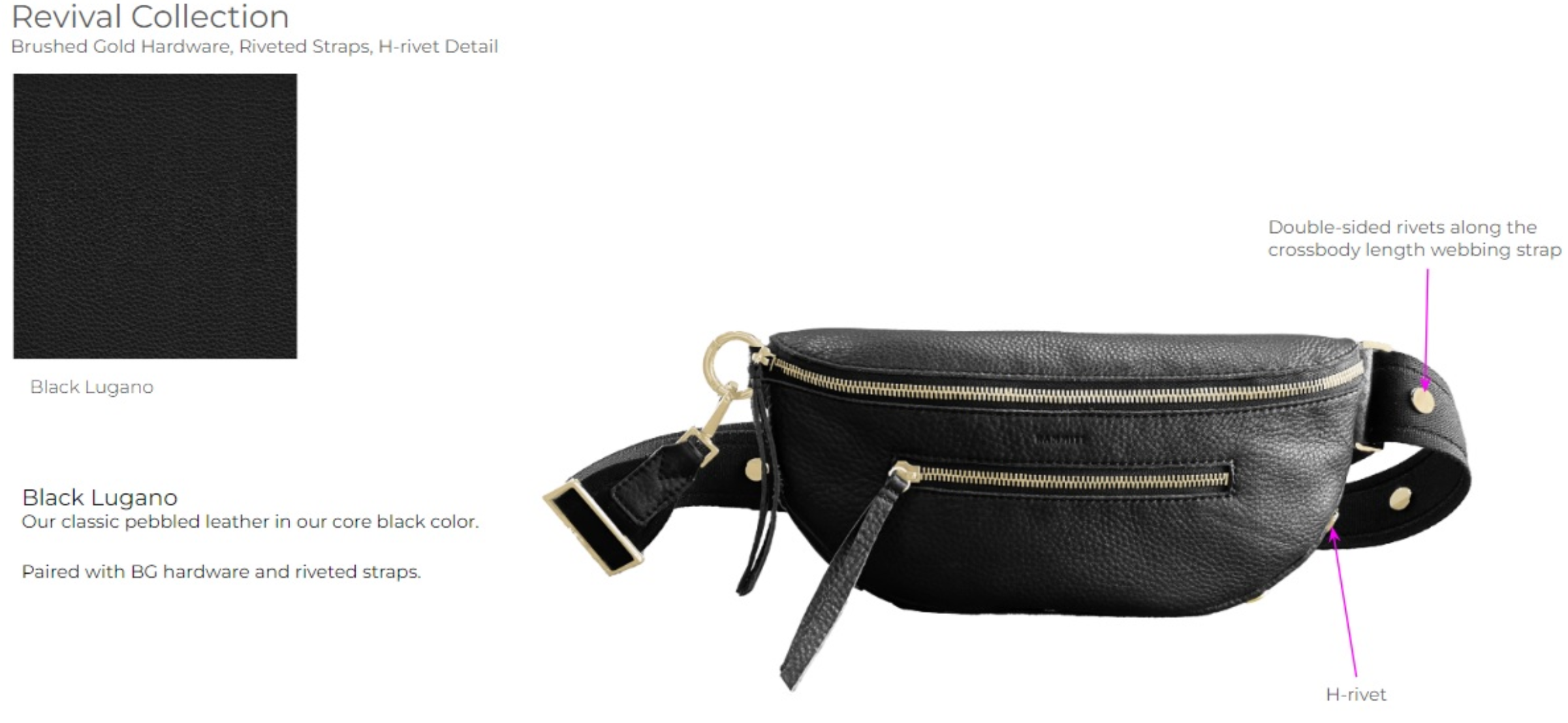 Charles Crossbody - Revival Collection/ Brushed Gold