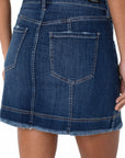 Hi-Rise Frayed Hem Skirt