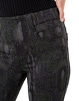 Liverpool 28" Gia Glider Pull-On Pant - Grey/Olive Abstract