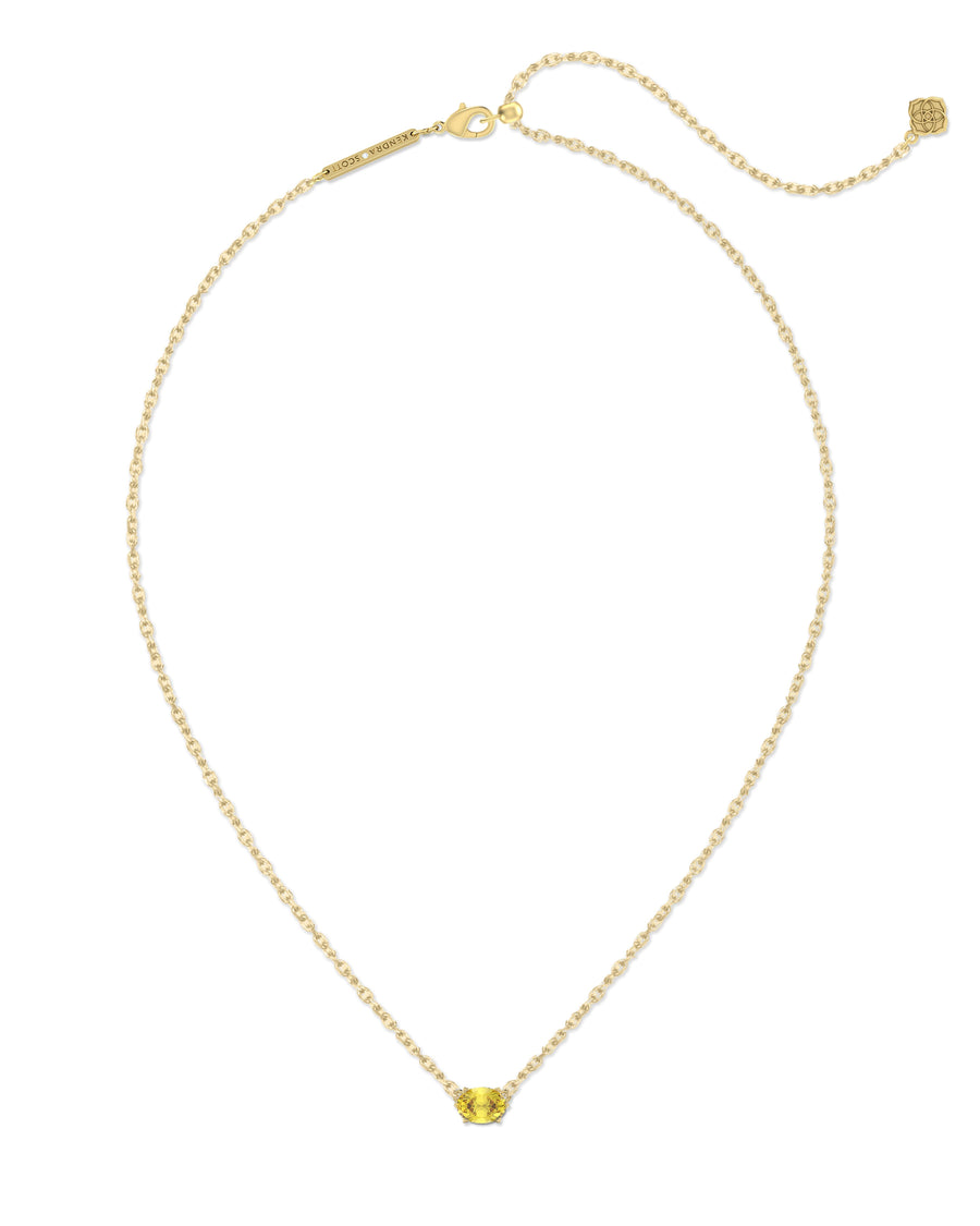 Kendra Scott Cailin Crystal Pendant Necklace Gold Golden Yellow Crystal