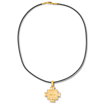 Priya Cross Pendant Cord Necklace - Gold