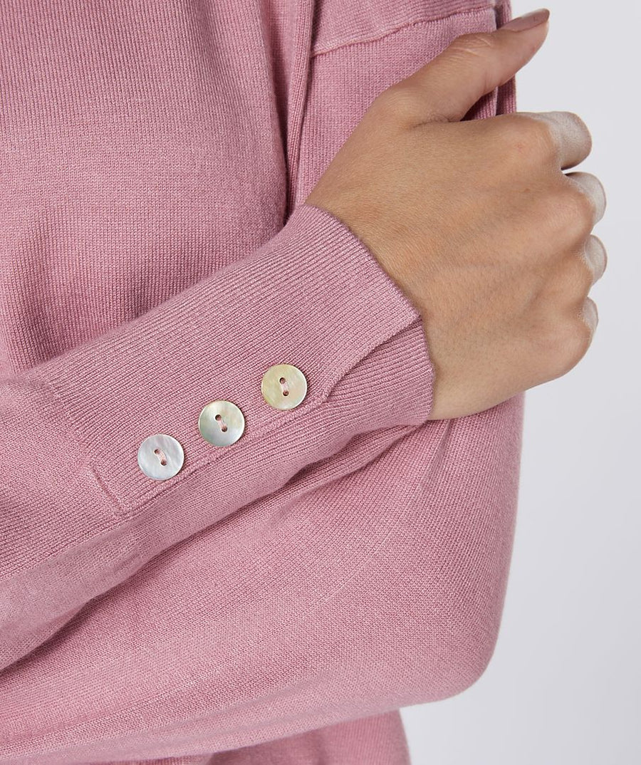 Button Cuff Sleeve Sweater