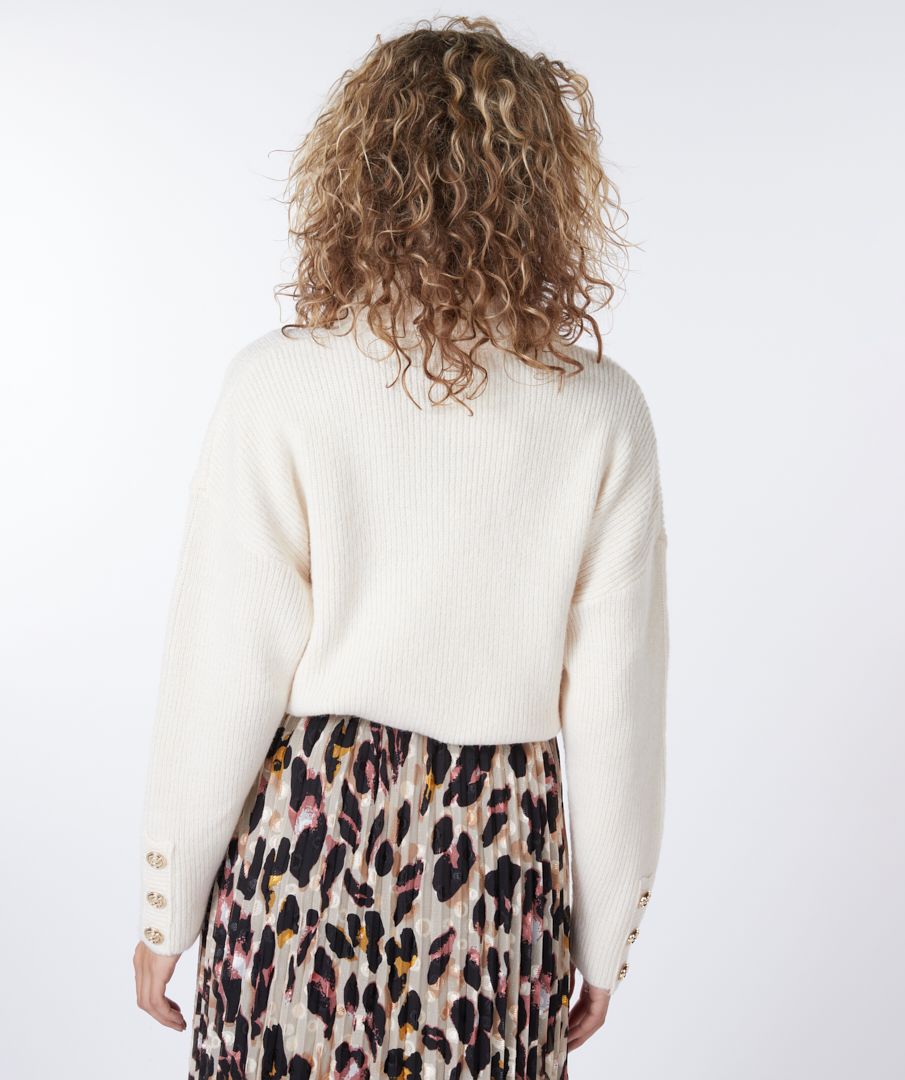 Button Melange Sweater