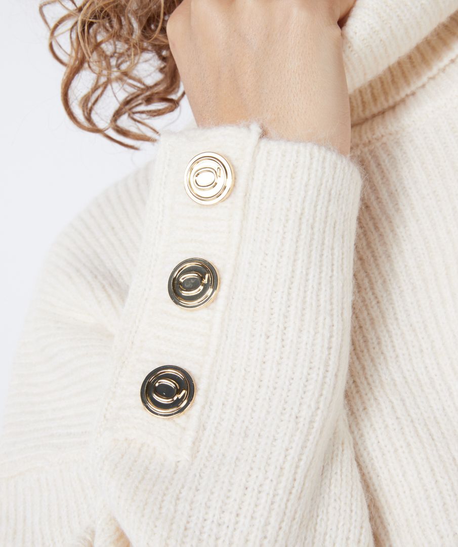 Button Melange Sweater