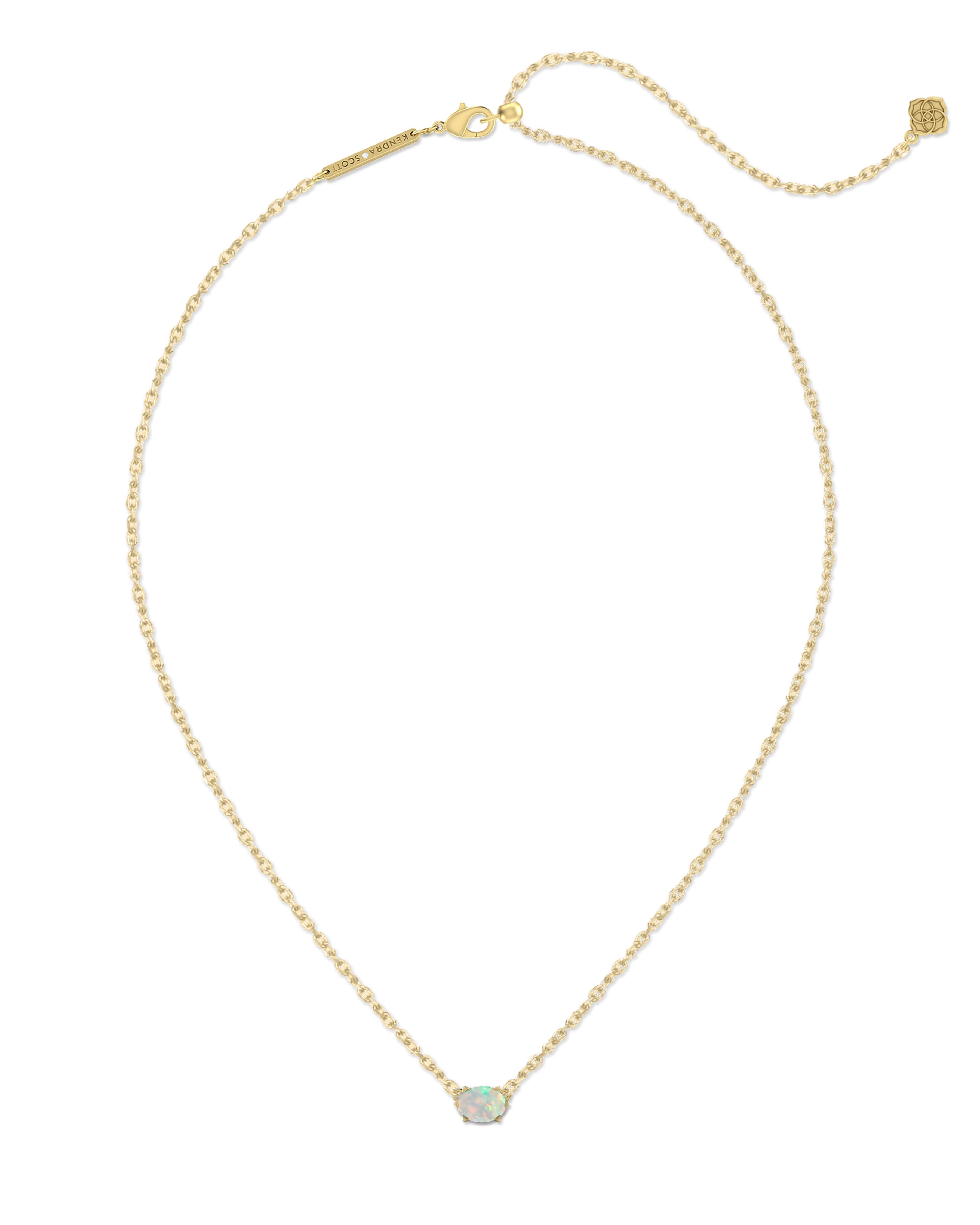 Kendra Scott Cailin Crystal Pendant Necklace Gold Champagne Opal Crystal