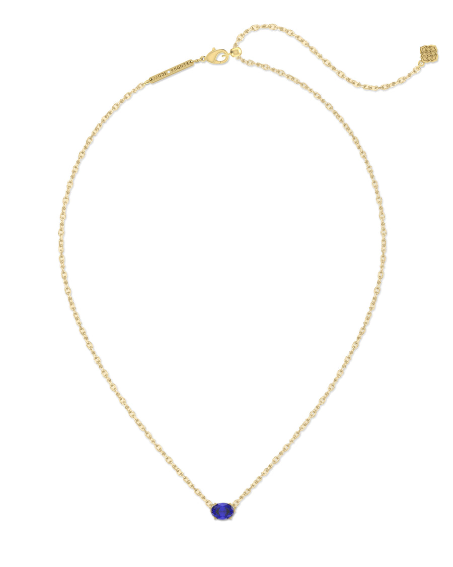 Kendra Scott Cailin Crystal Pendant Necklace Gold Blue Violet Crystal