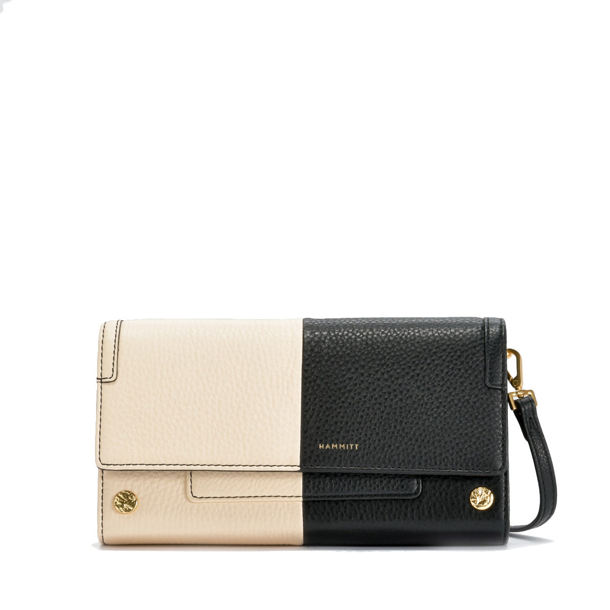 AJ Crossbody Clutch - Contrast Brushed Gold Hammered
