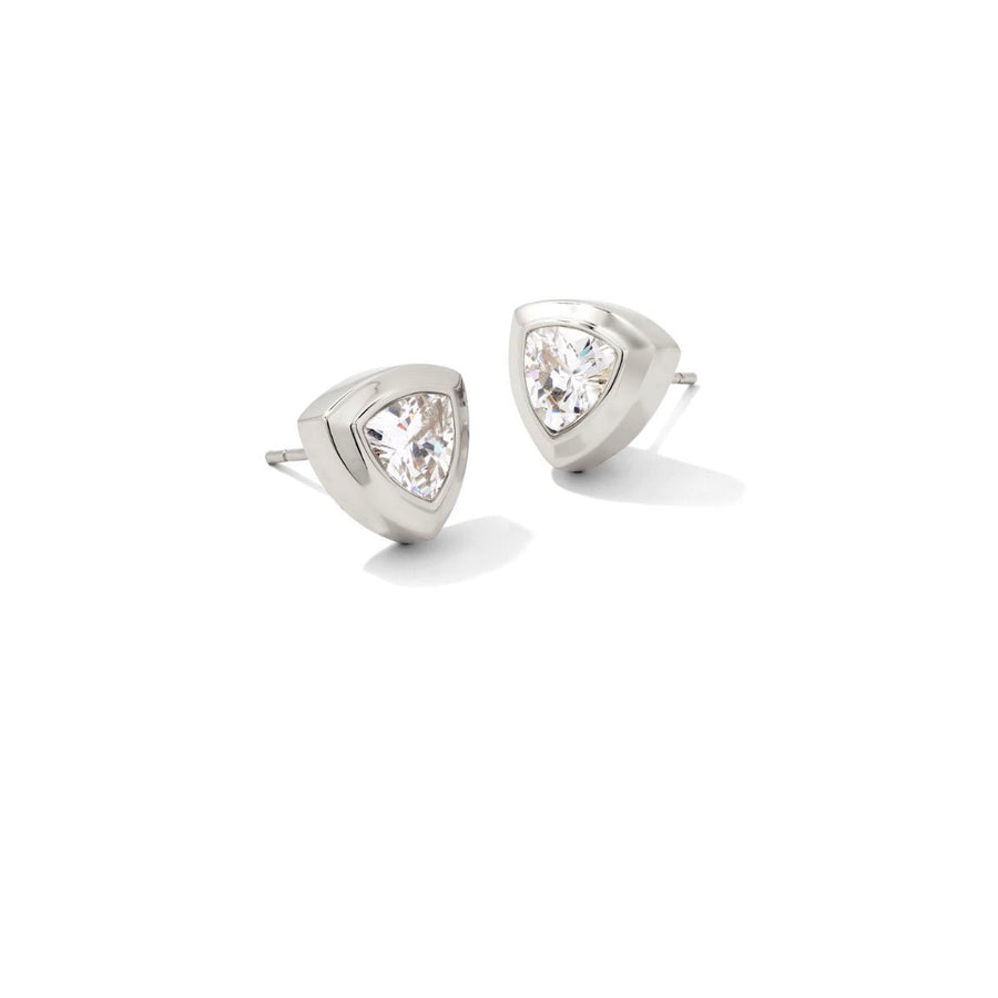 Kendra Scott Arden Stud Earrings Rhodium White Crystal