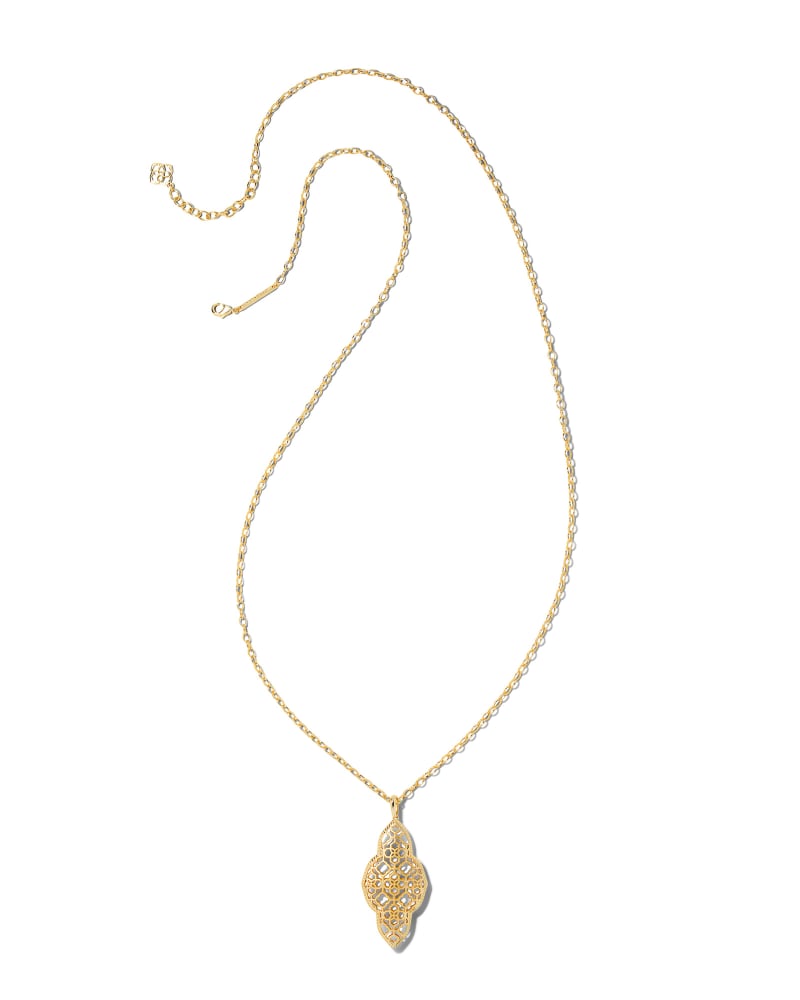 Kendra Scott Abbie Long Pendant Necklace - Gold Metal