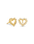 Kendra Scott Ari Heart Crystal Stud Earring Gold White Crystal