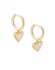 Kendra Scott Ari Heart Huggie Earring - Gold Iridescent Drusy