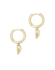 Kendra Scott Ari Heart Huggie Earring - Gold Iridescent Drusy