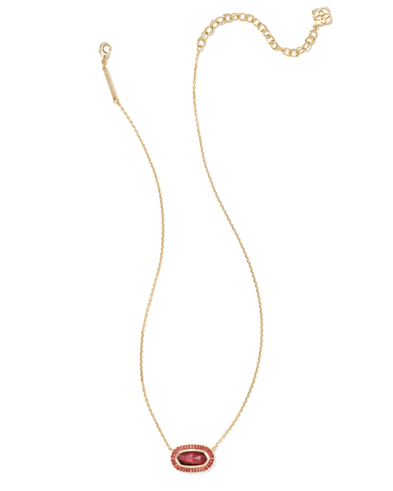 Kendra Scott Baguette Elisa Pendant Necklace - Gold Red Mix