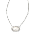 Kendra Scott Pearl Beaded Elisa Necklace Rhodium Ivory Mother Of Pearl