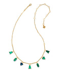 Kendra Scott Blair Jewel Strand Necklace Gold Emerald Mix