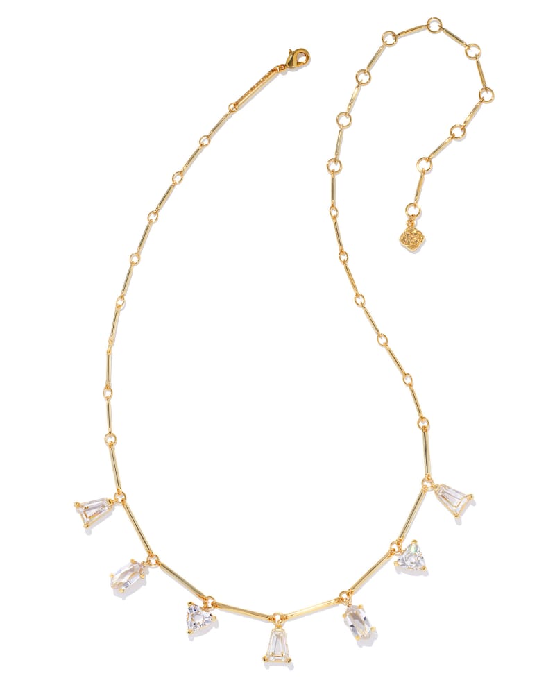 Kendra Scott Blair Jewel Strand Necklace Gold White Crystal