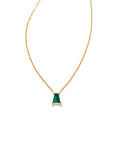 Kendra Scott Blair Pendant Necklace Gold Emerald Crystal