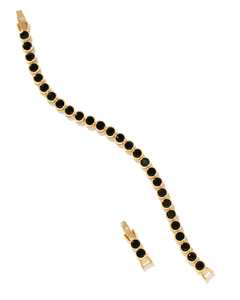 Kendra Scott Carmen Tennis Bracelet Gold Black Spinel