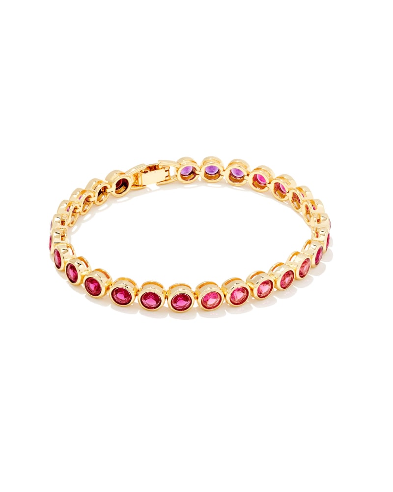 Kendra Scott Carmen Tennis Bracelet Gold Ruby Mix