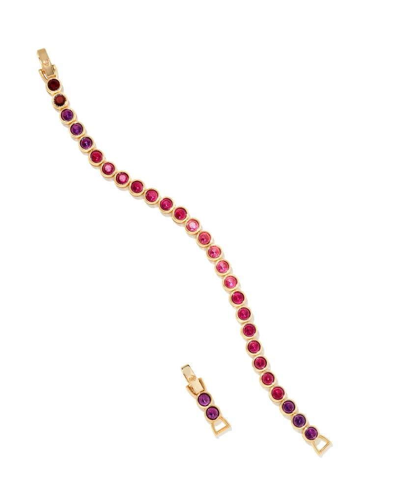 Kendra Scott Carmen Tennis Bracelet Gold Ruby Mix