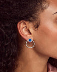 Kendra Scott Davie Open Frame Earring - Rhodium Royal Blue Opal