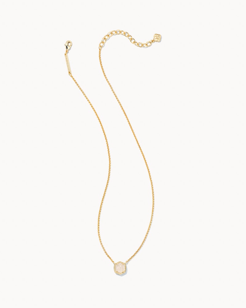 Kendra Scott Davie Pendant Necklace Gold/Iridescent Drusy