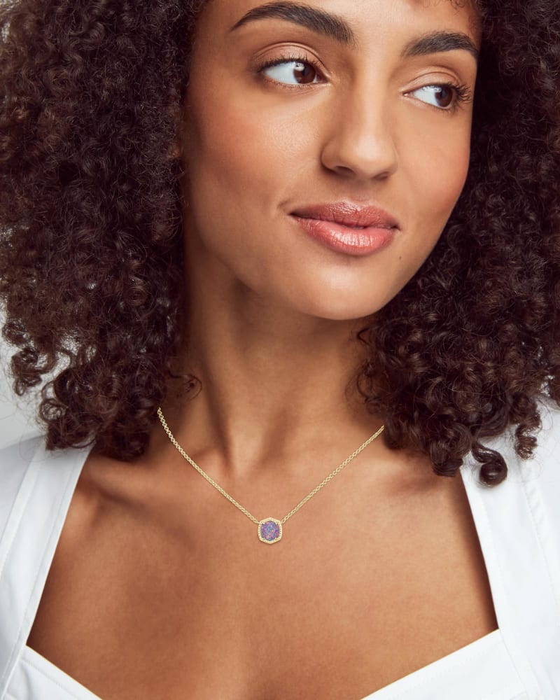 Kendra Scott Davie Pendant Necklace - Gold Lavender Opal
