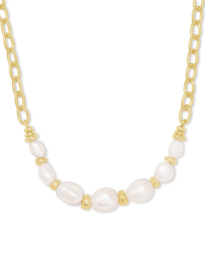 Kendra Scott Demi Chain Necklace - Gold White Baroque Pearl